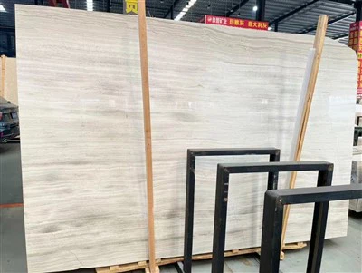White Wood Grain Marble Slab